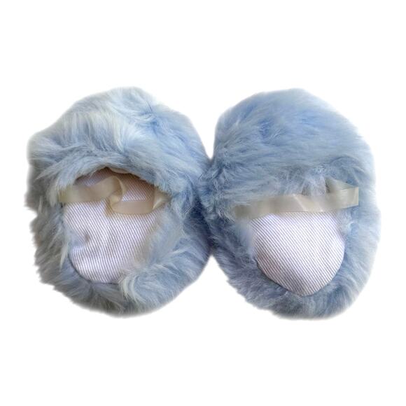 NEW American Girl Fuzzy Blue DOLL SLIPPERS Snuggle Snow Pajama Shoes Accessory - Picture 3 of 6